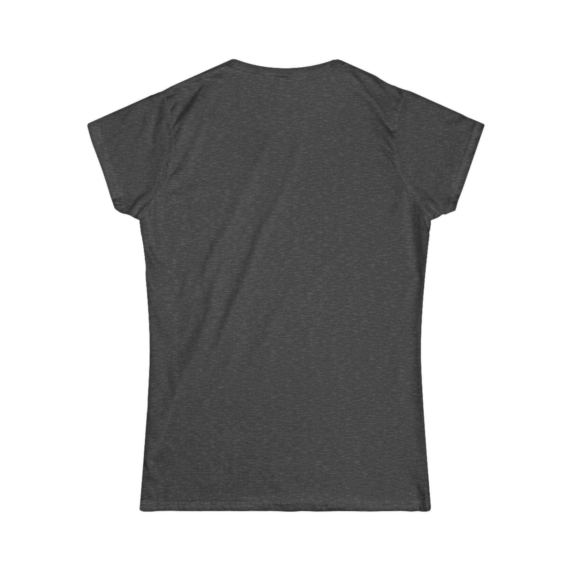 back of dark grey front print women's graphic tee