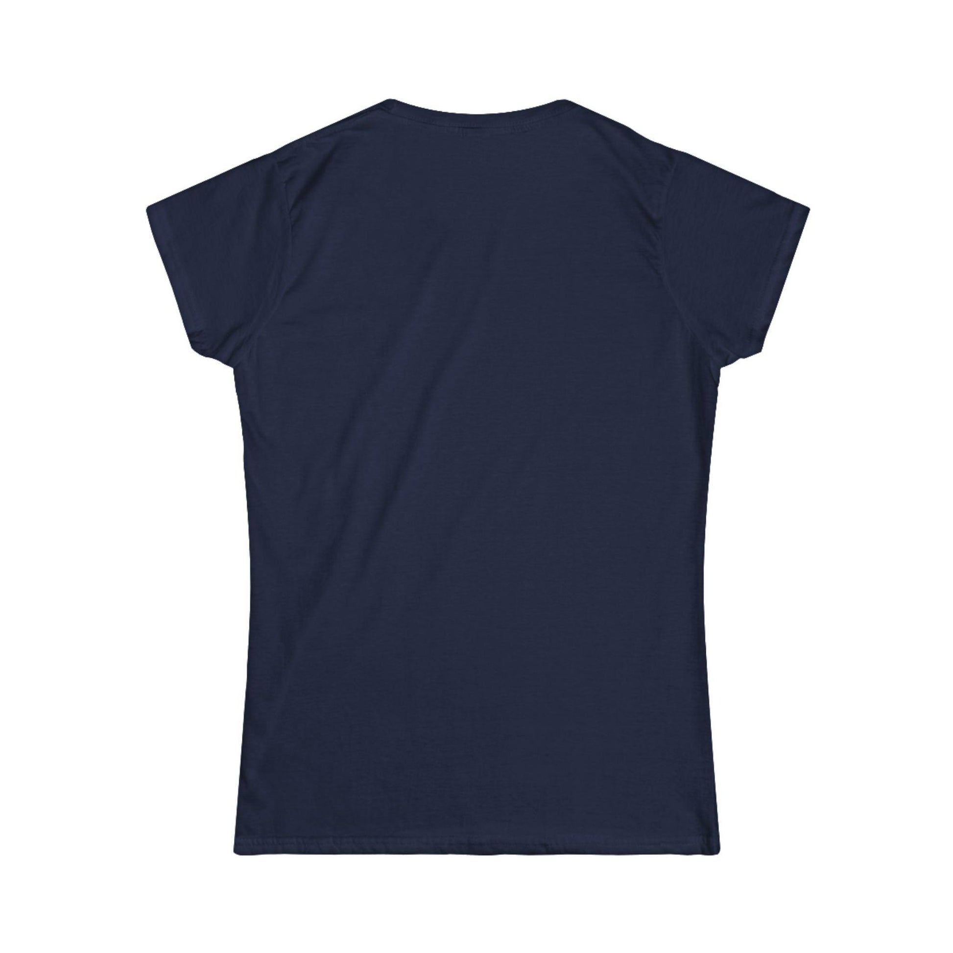 back of navy blue front print women's graphic tee