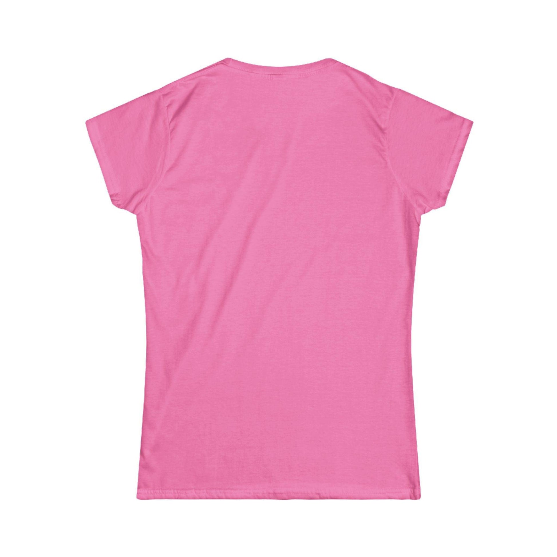 back of pink front print women's graphic tee