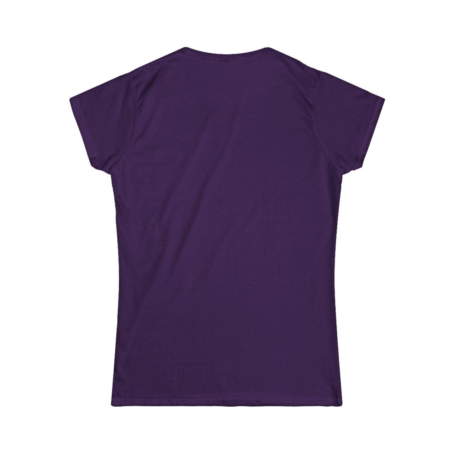 back of purple front print women's graphic tee
