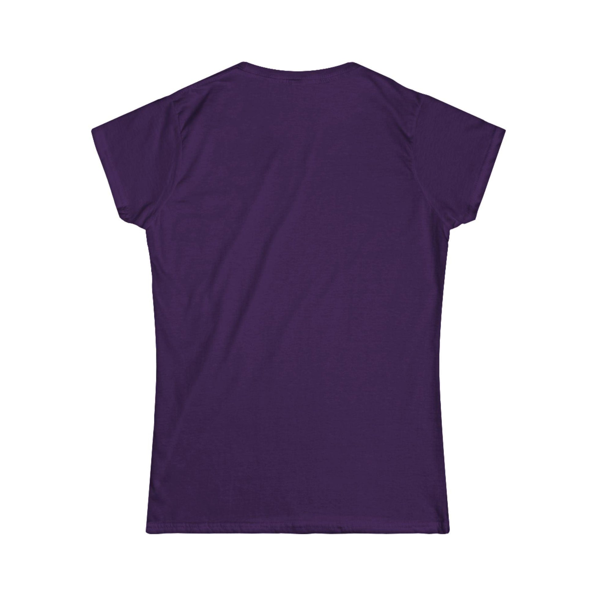 back of purple front print women's graphic tee