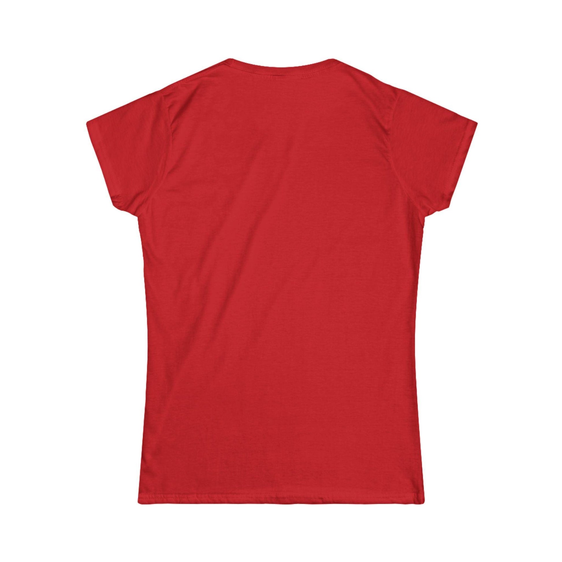 back of red front print women's graphic tee