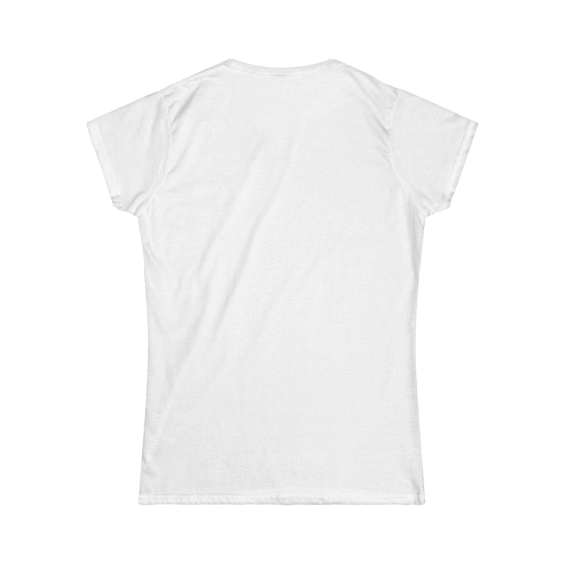 back of white front print women's graphic tee