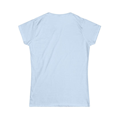 back of sky blue women's left chest print