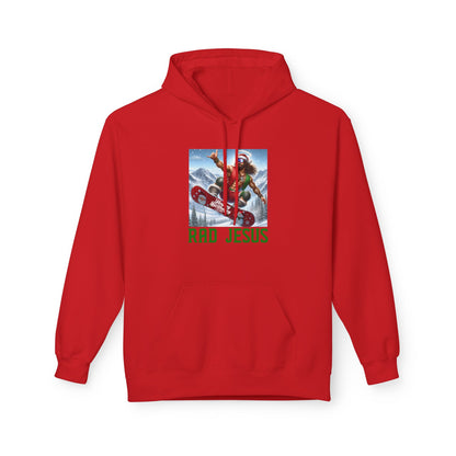 red snowboarding hoodie