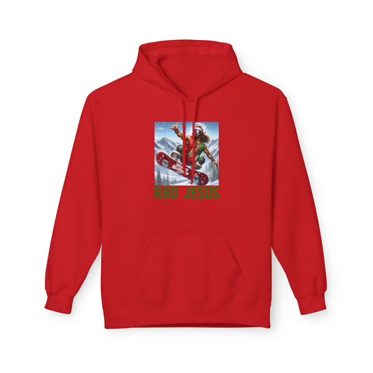 red snowboarding hoodie