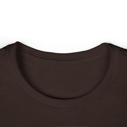 collar of brown front print women's graphic tee