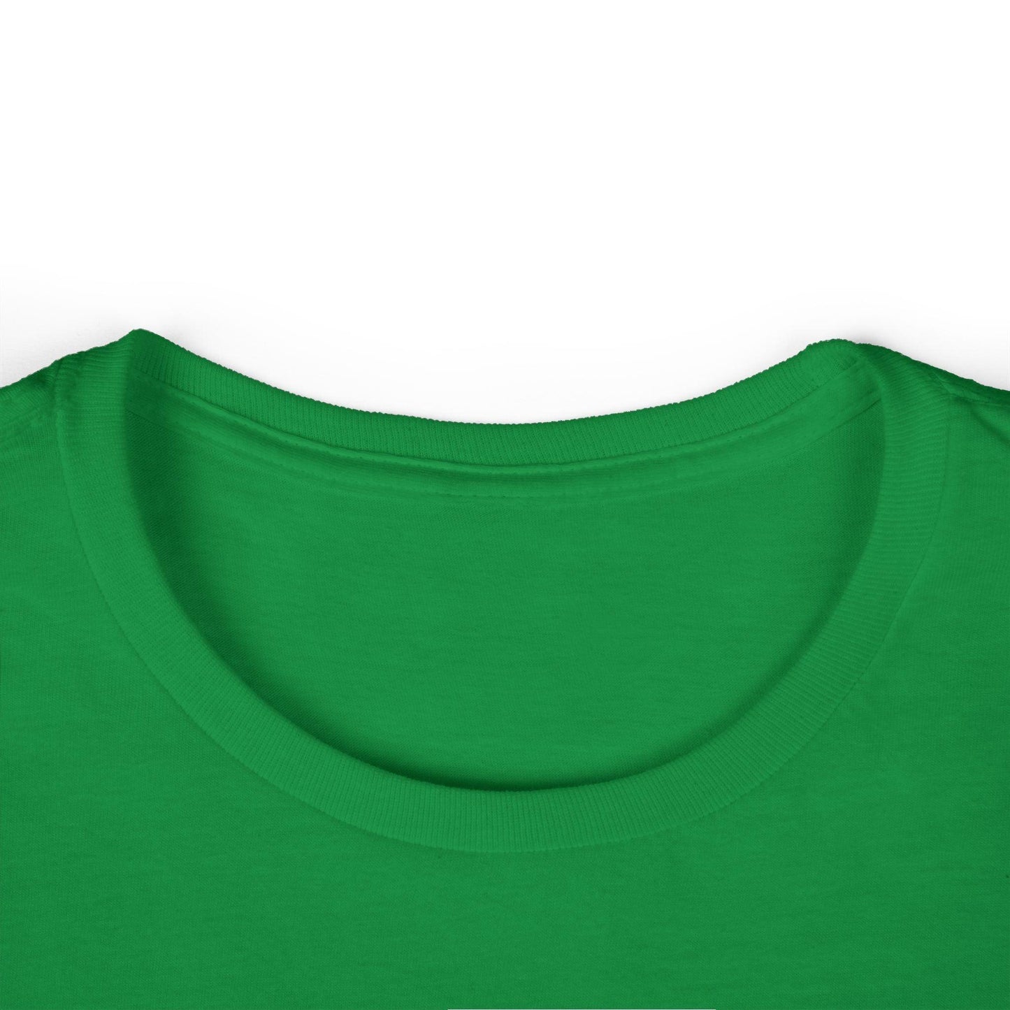 collar of green front print women's graphic tee