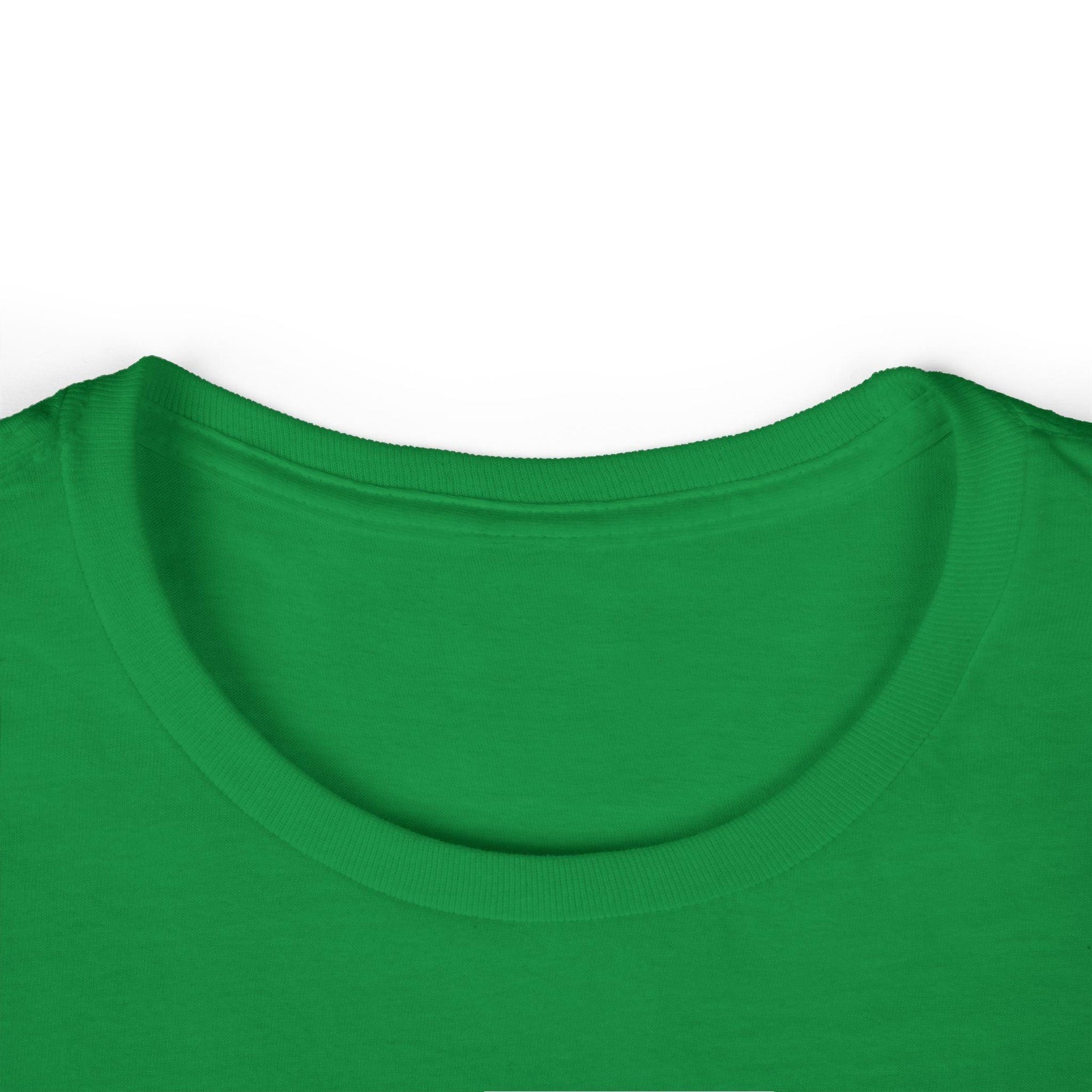 collar of green front print women's graphic tee