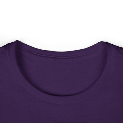 collar of purple front print women's graphic tee