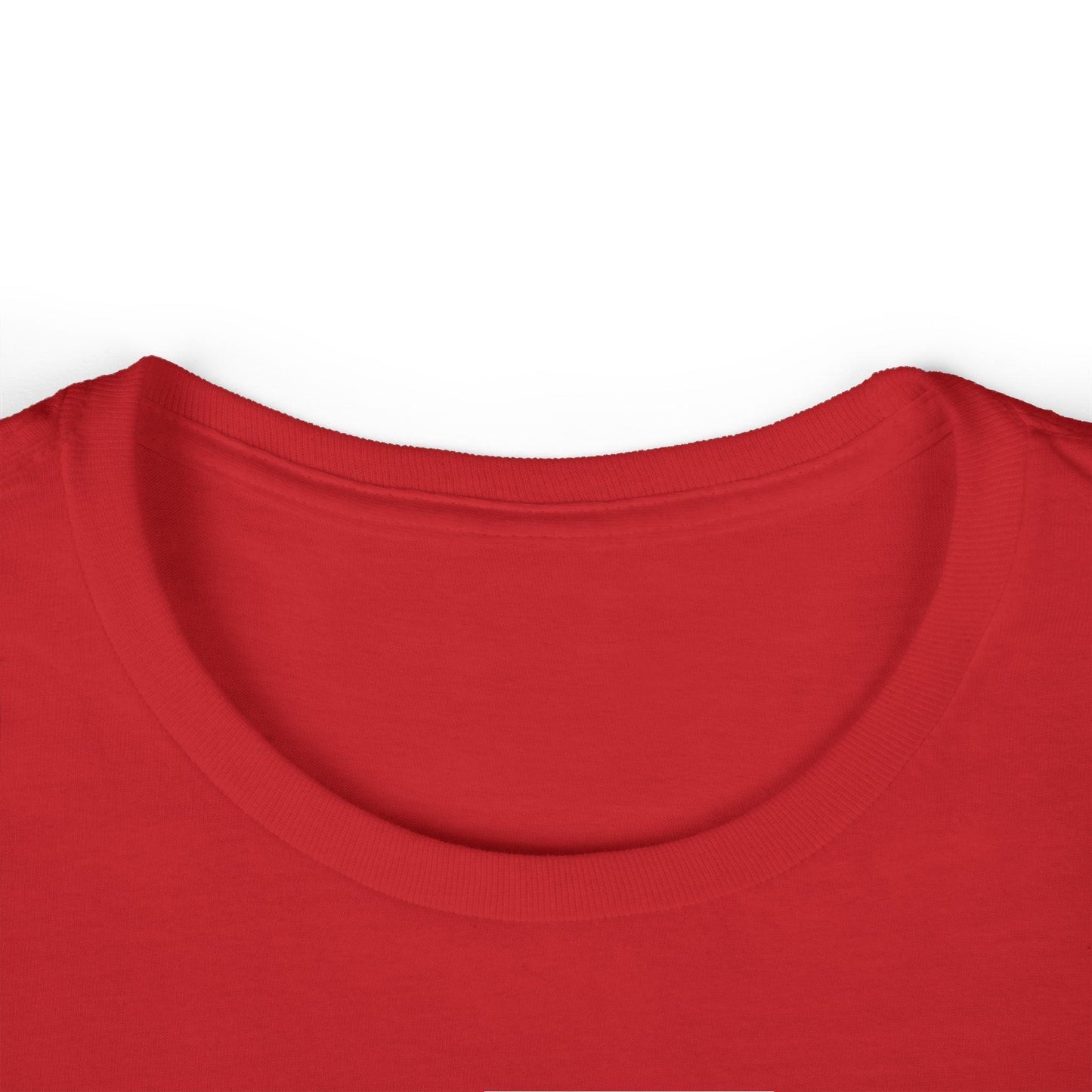 collar of red front print women's graphic tee