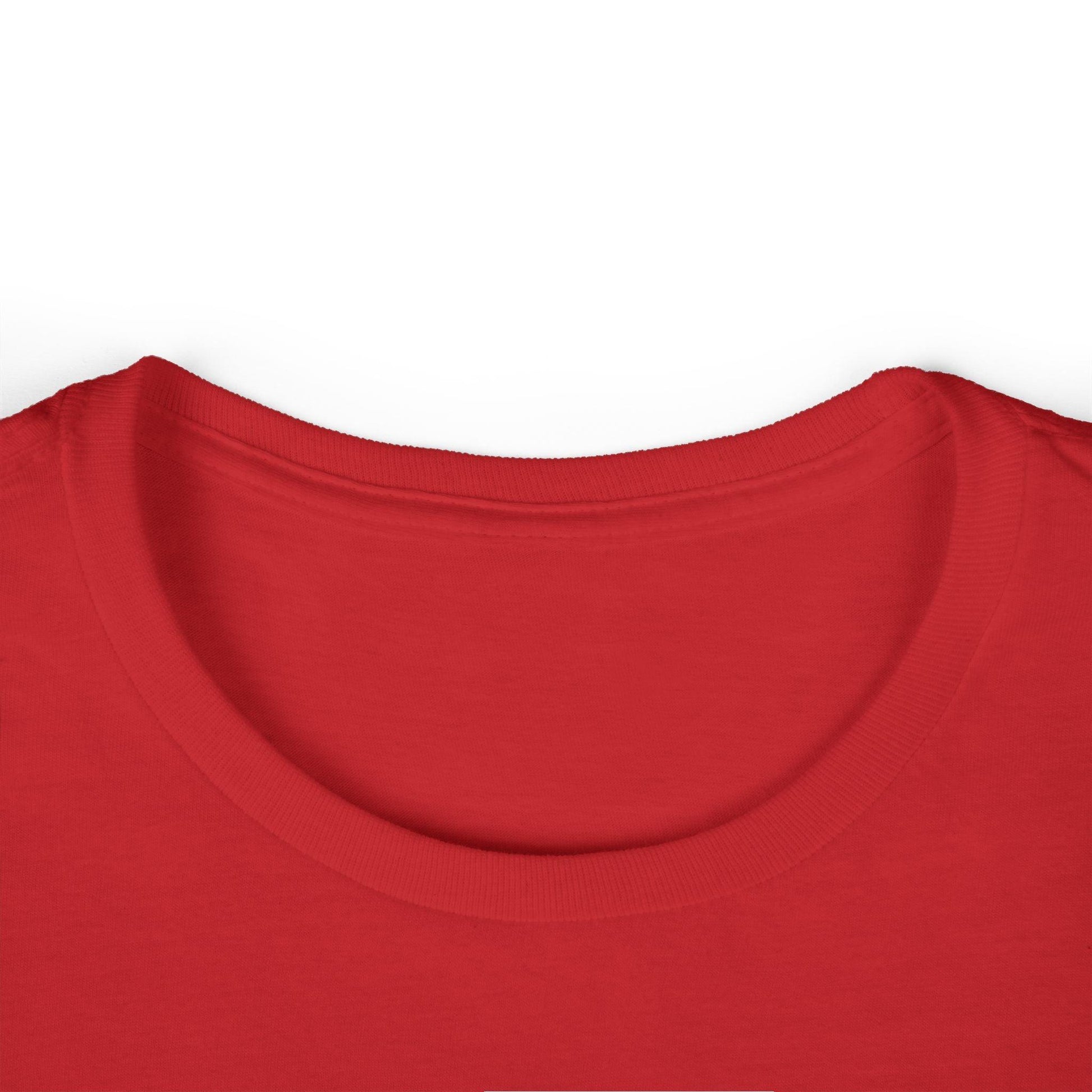collar of red front print women's graphic tee