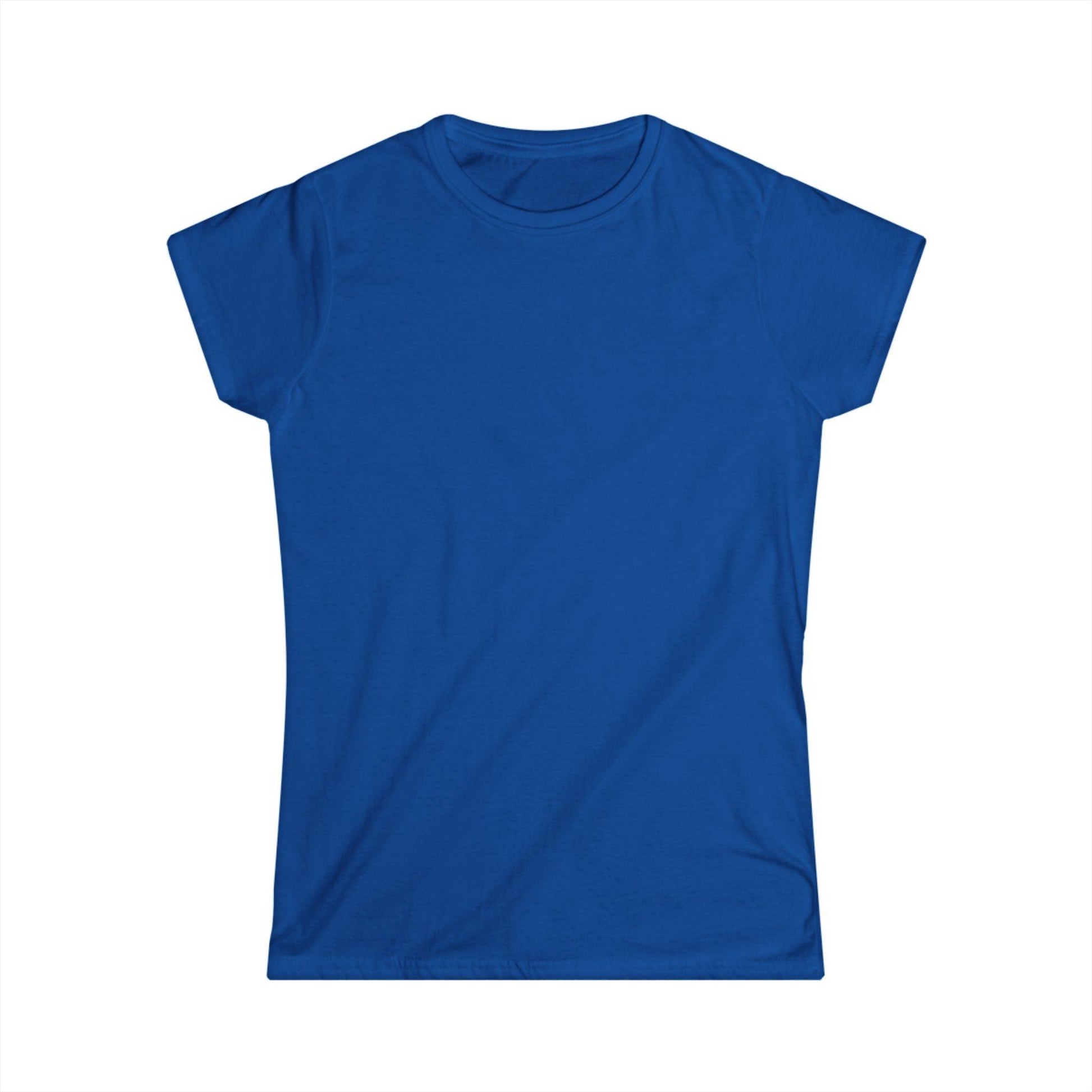 front of blue women's print on back shirt 