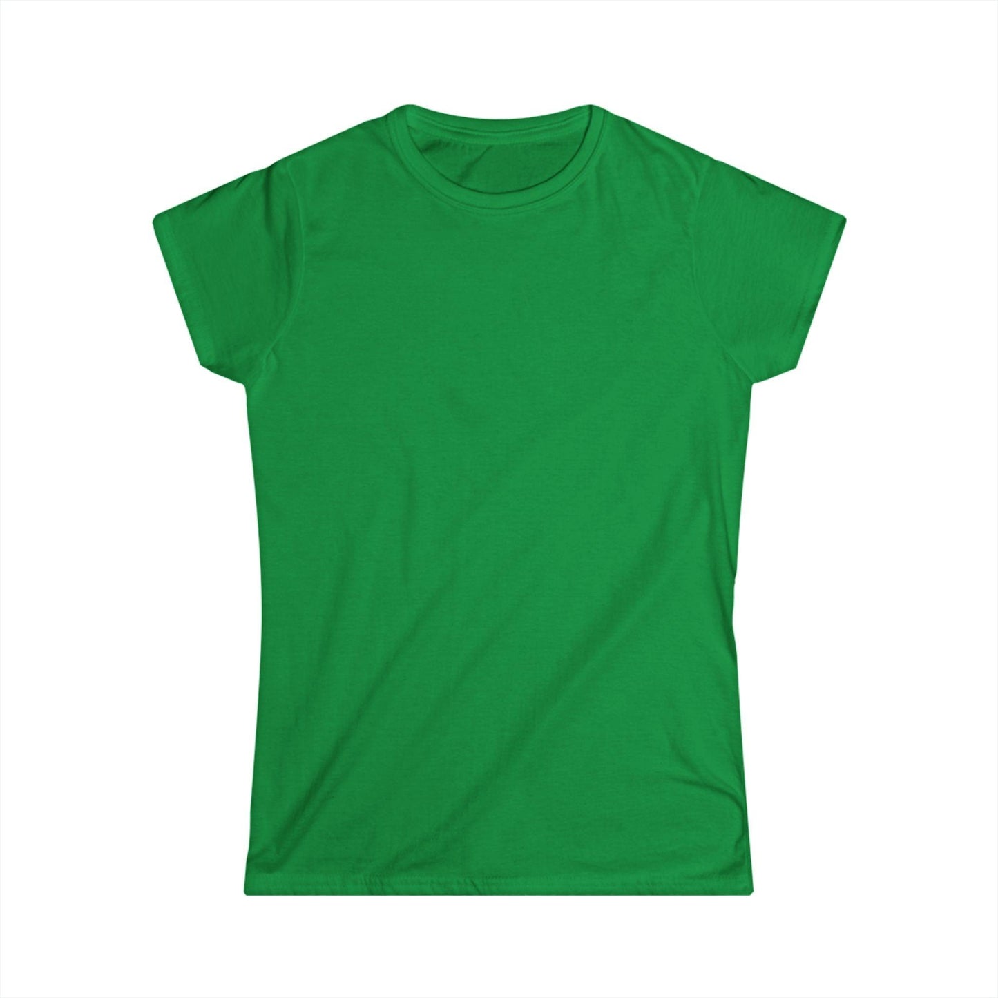 front of green women's print on back shirt 