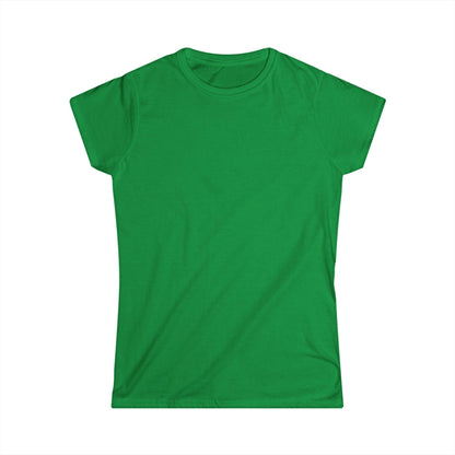front of green women's print on back shirt 