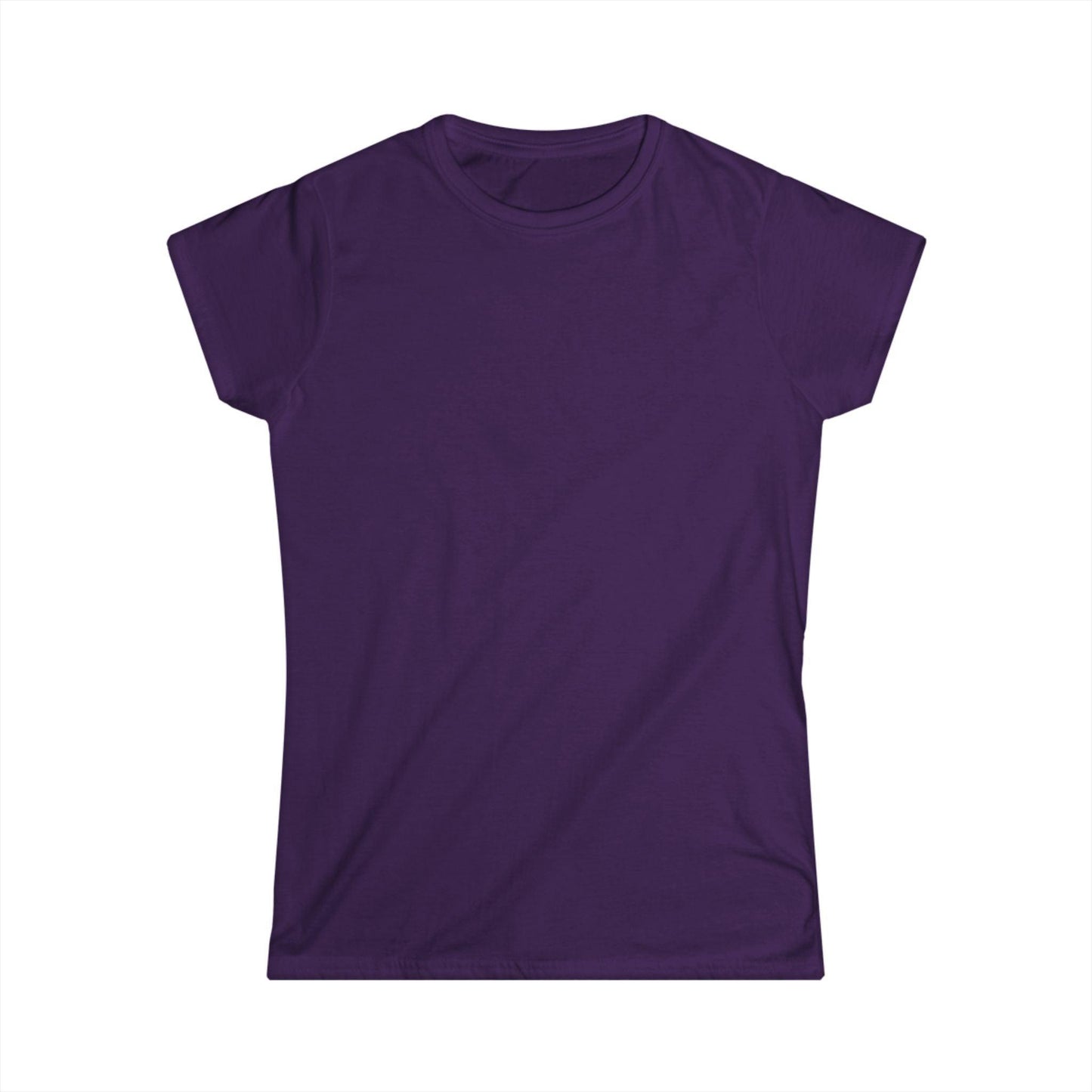 front of purple women's print on back shirt
