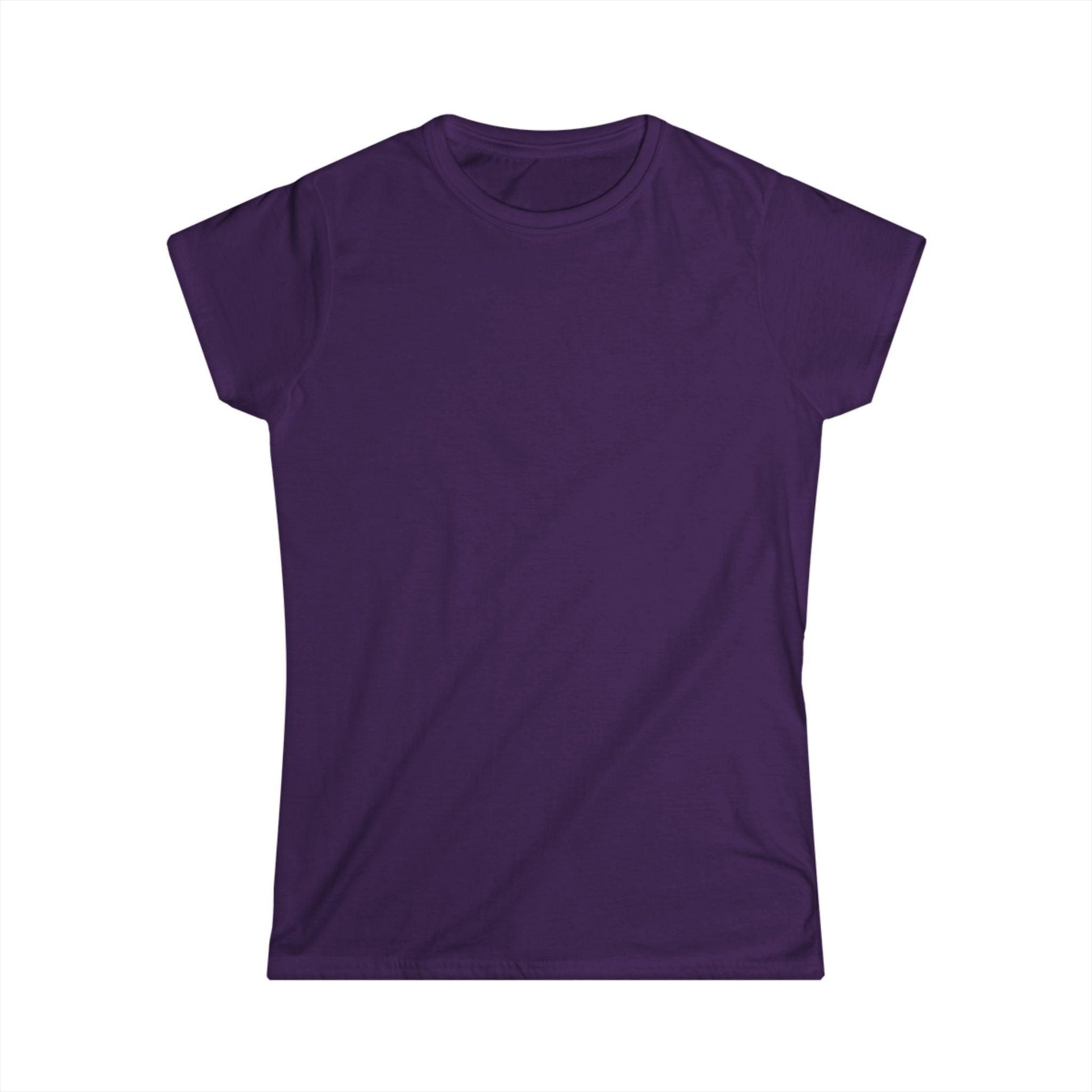 front of purple women's print on back shirt