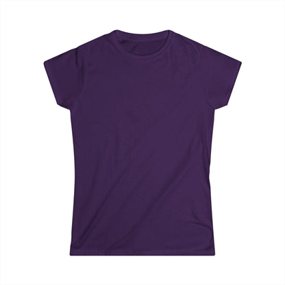 front of purple women's print on back shirt