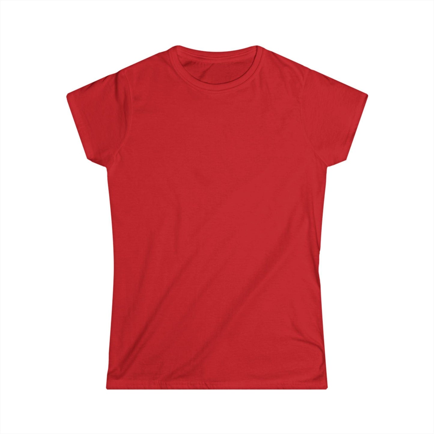 front of red women's print on back shirt