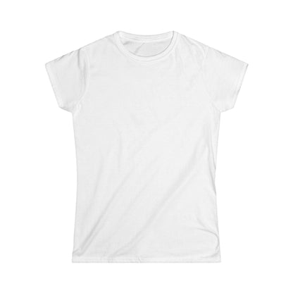 front of white women's print on back shirt