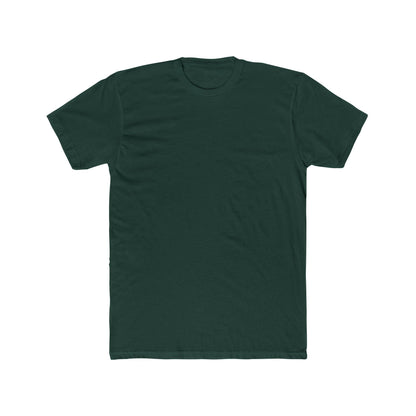 front of darker green back print surf tee