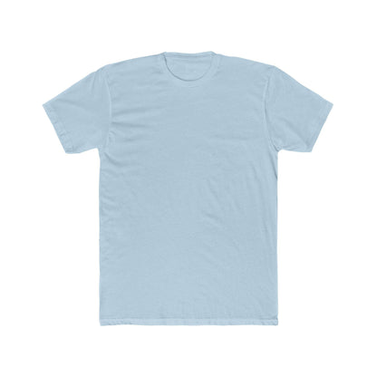 front of sky blue back print surf tee