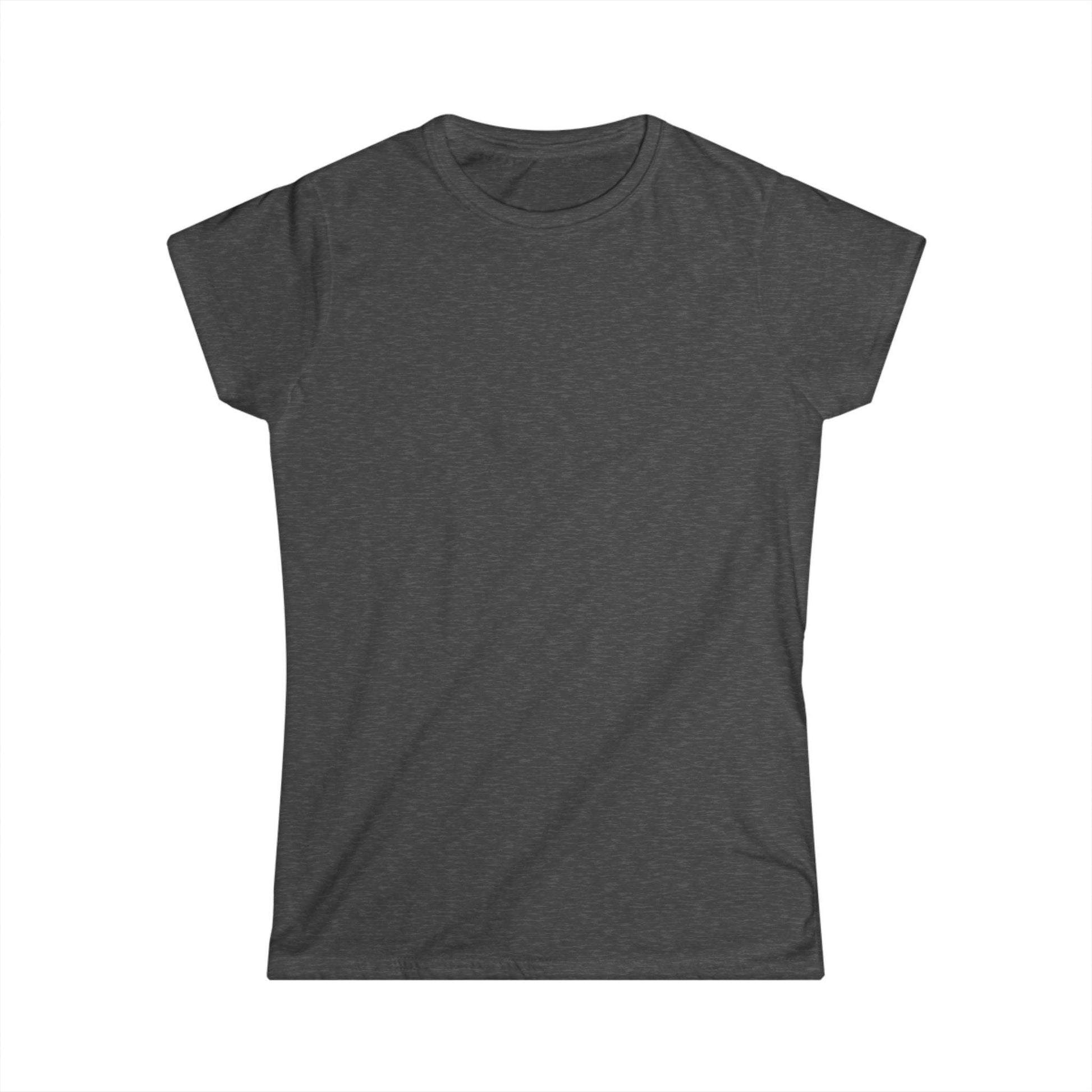 front of dark grey women's print on back shirt