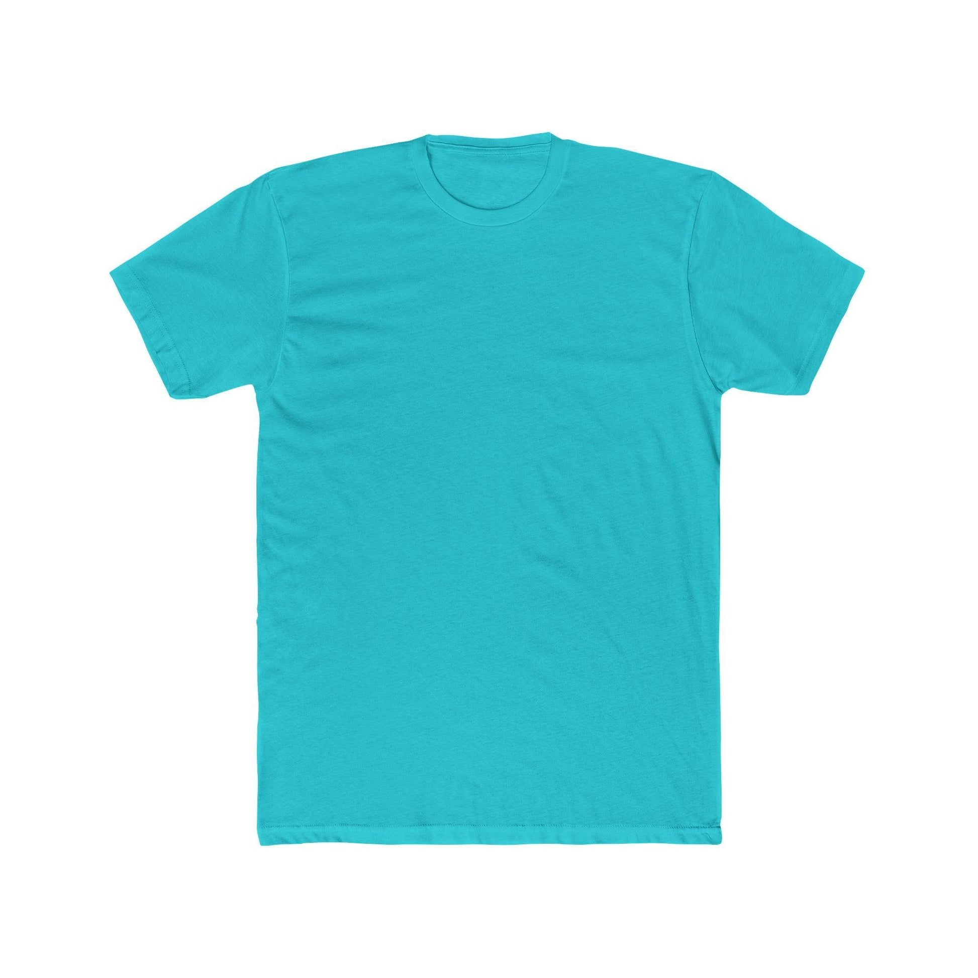 front of aquamarine back print skater shirt 