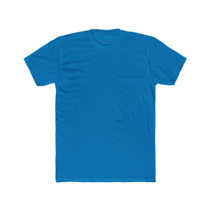 front of blue back print skater shirt 