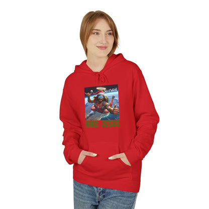 front of woman wearing red joy to the world hoodie