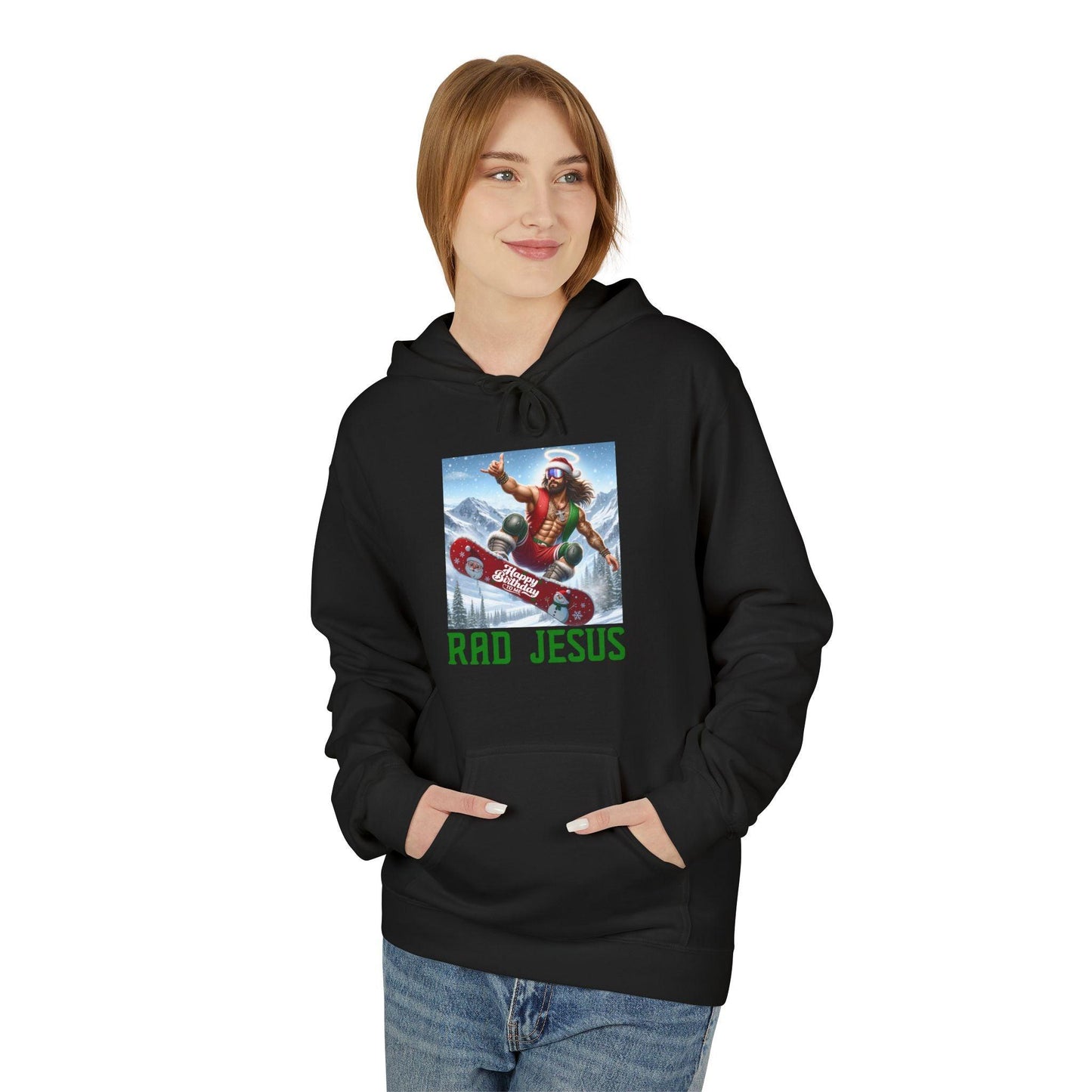 front of woman wearing black snowboarding hoodie