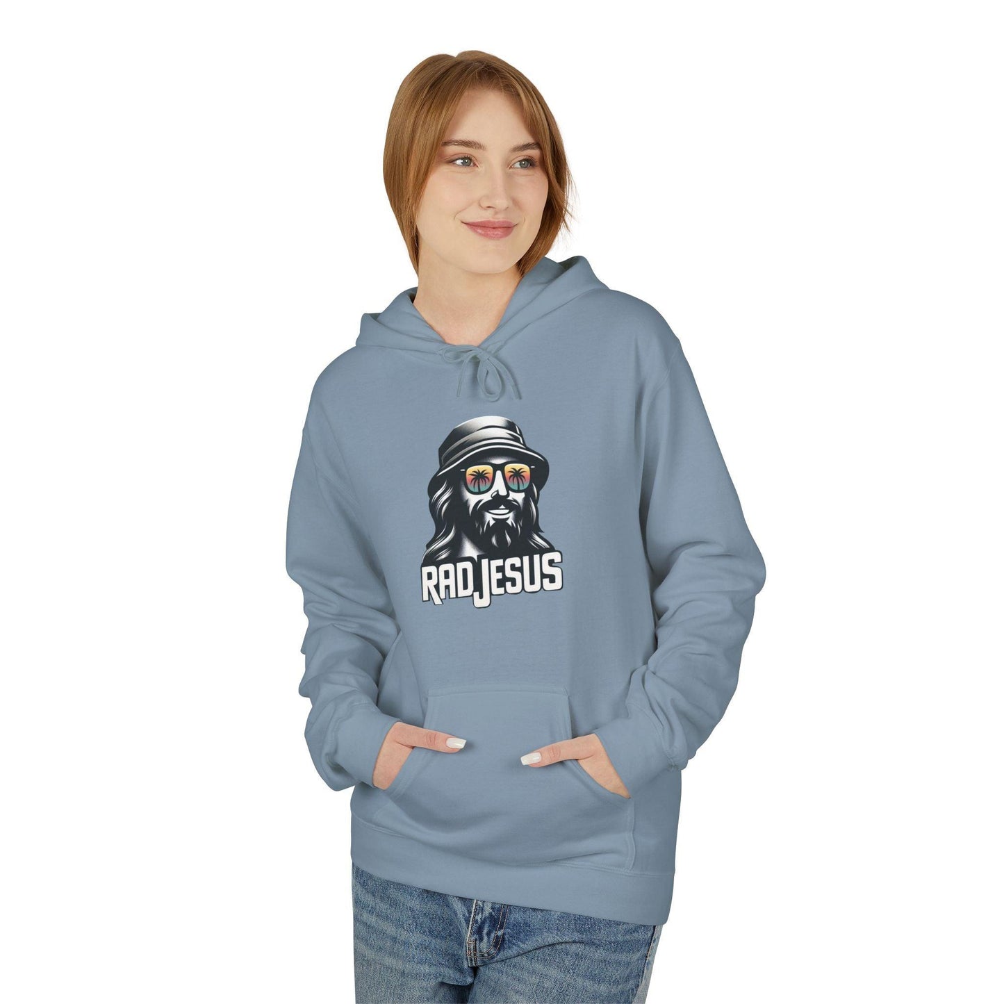front of woman wearing regent gray graphic hoodie