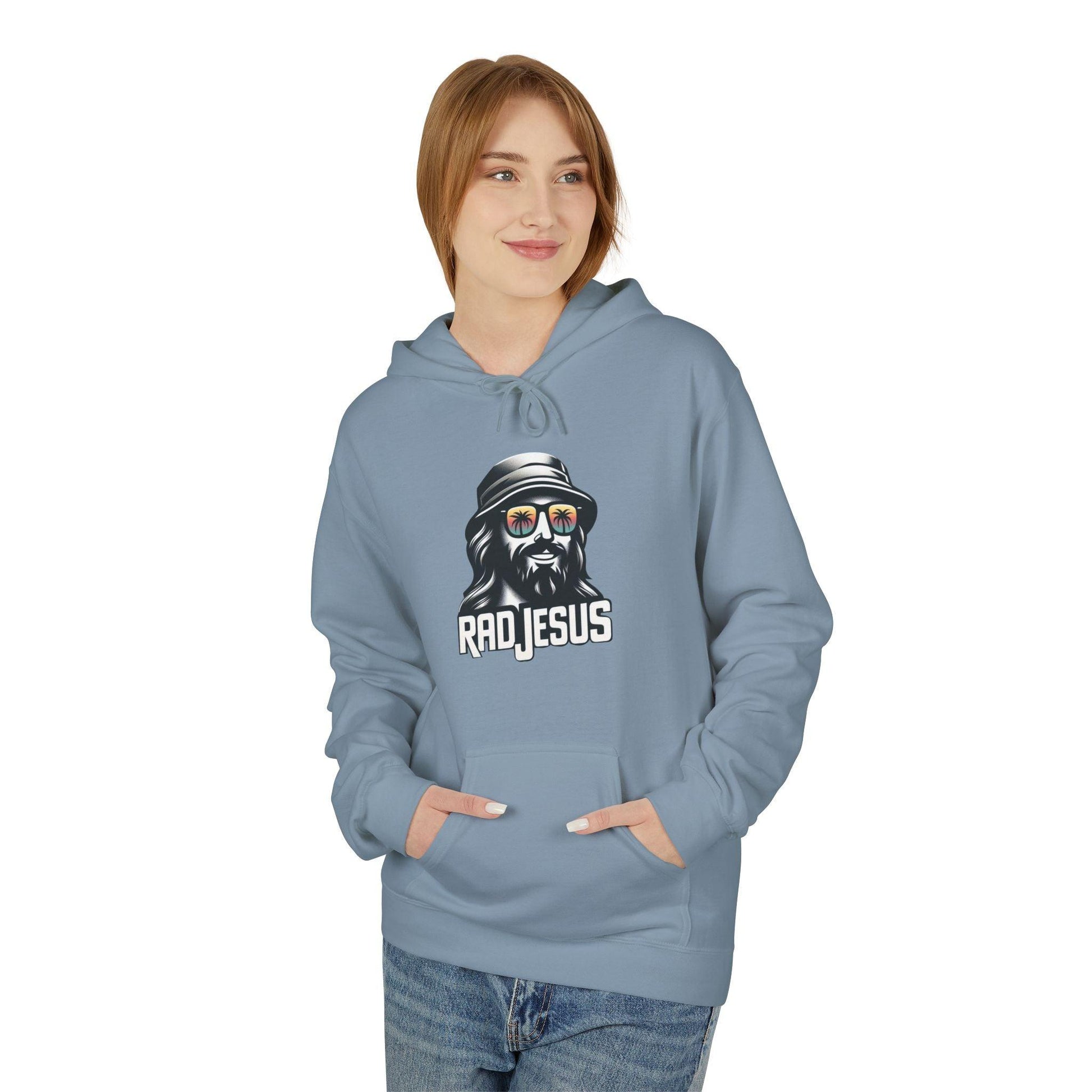 front of woman wearing regent gray graphic hoodie