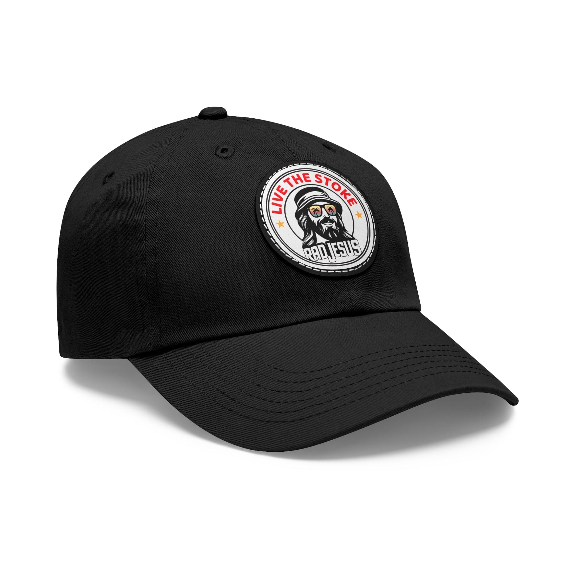 "Live Give Repeat" left side of black rad jesus hat