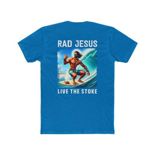 blue back print surf tee