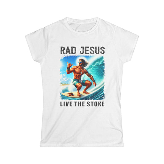 white front print women's surf shirt 