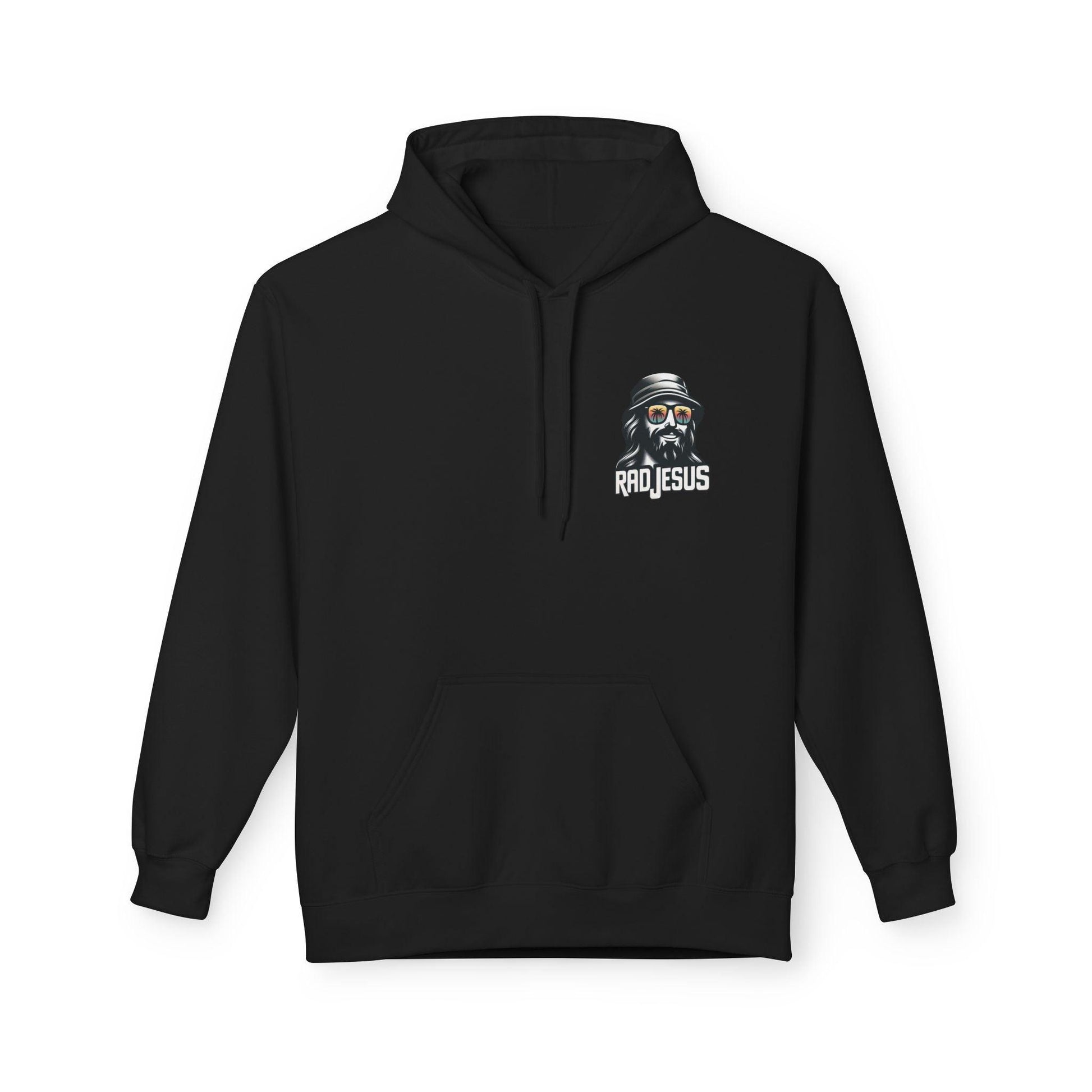 black left pocket print hoodie