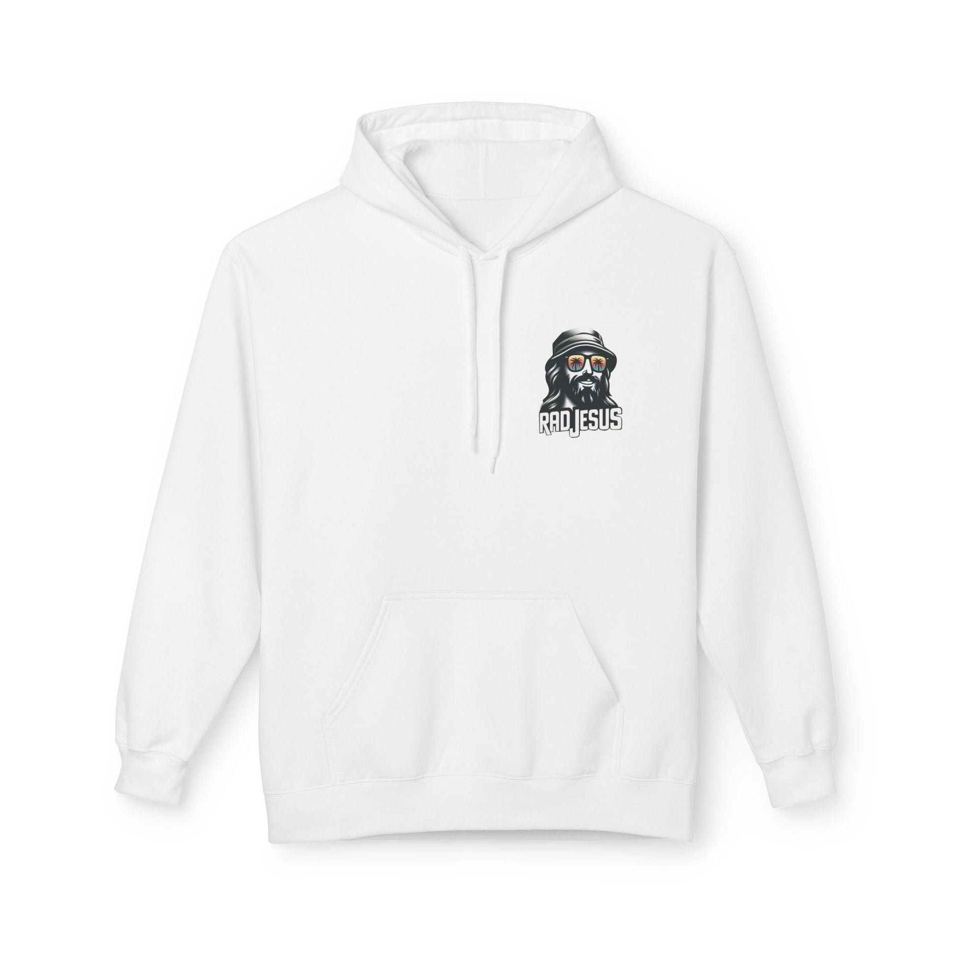 white left pocket print hoodie