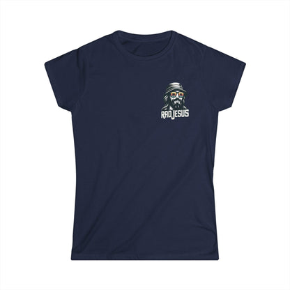 navy blue women's left chest logo tee