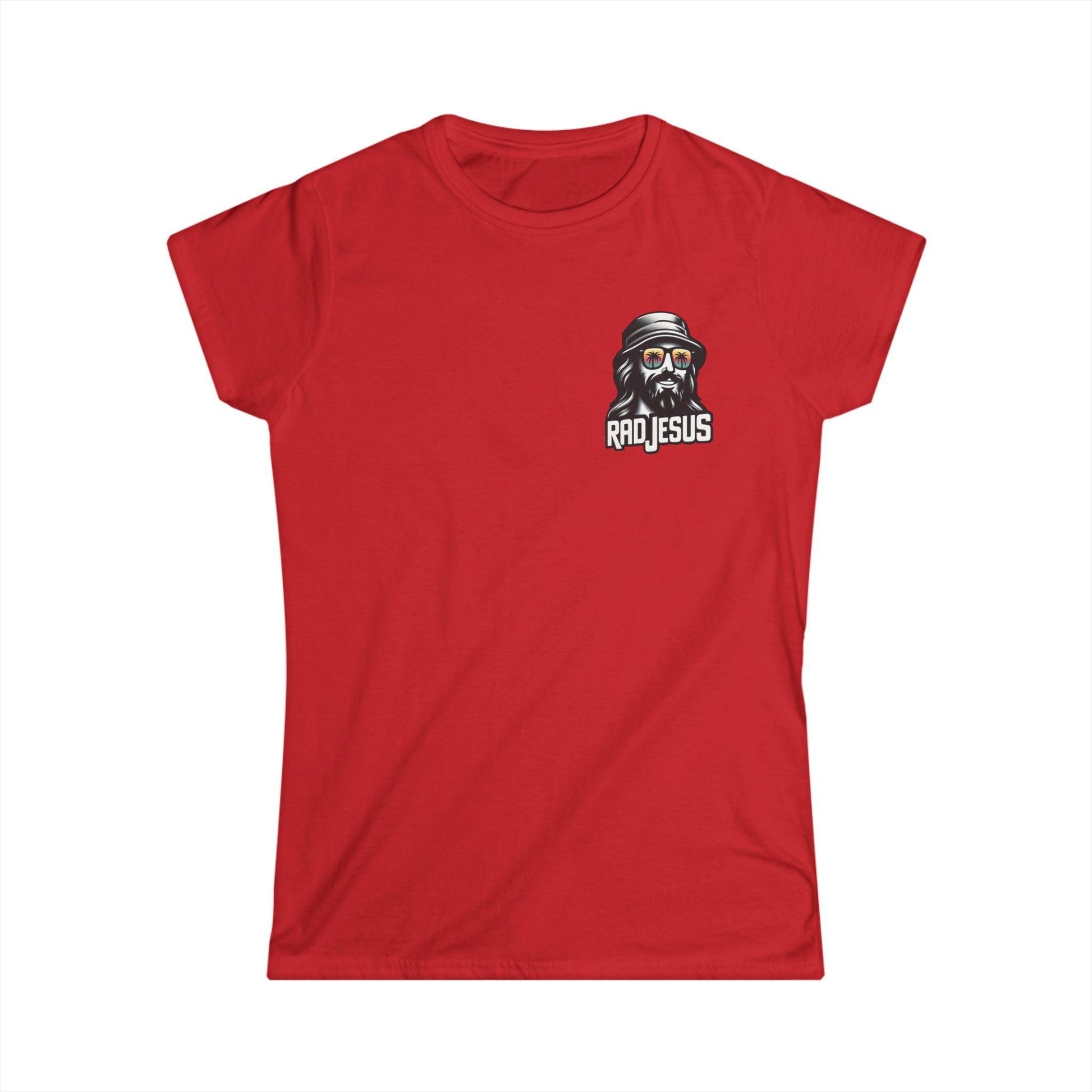 red women's left chest logo tee