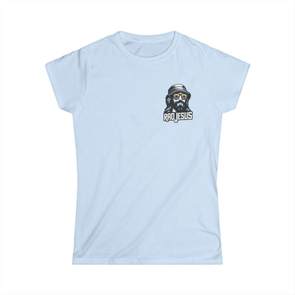 sky blue women's left chest logo tee