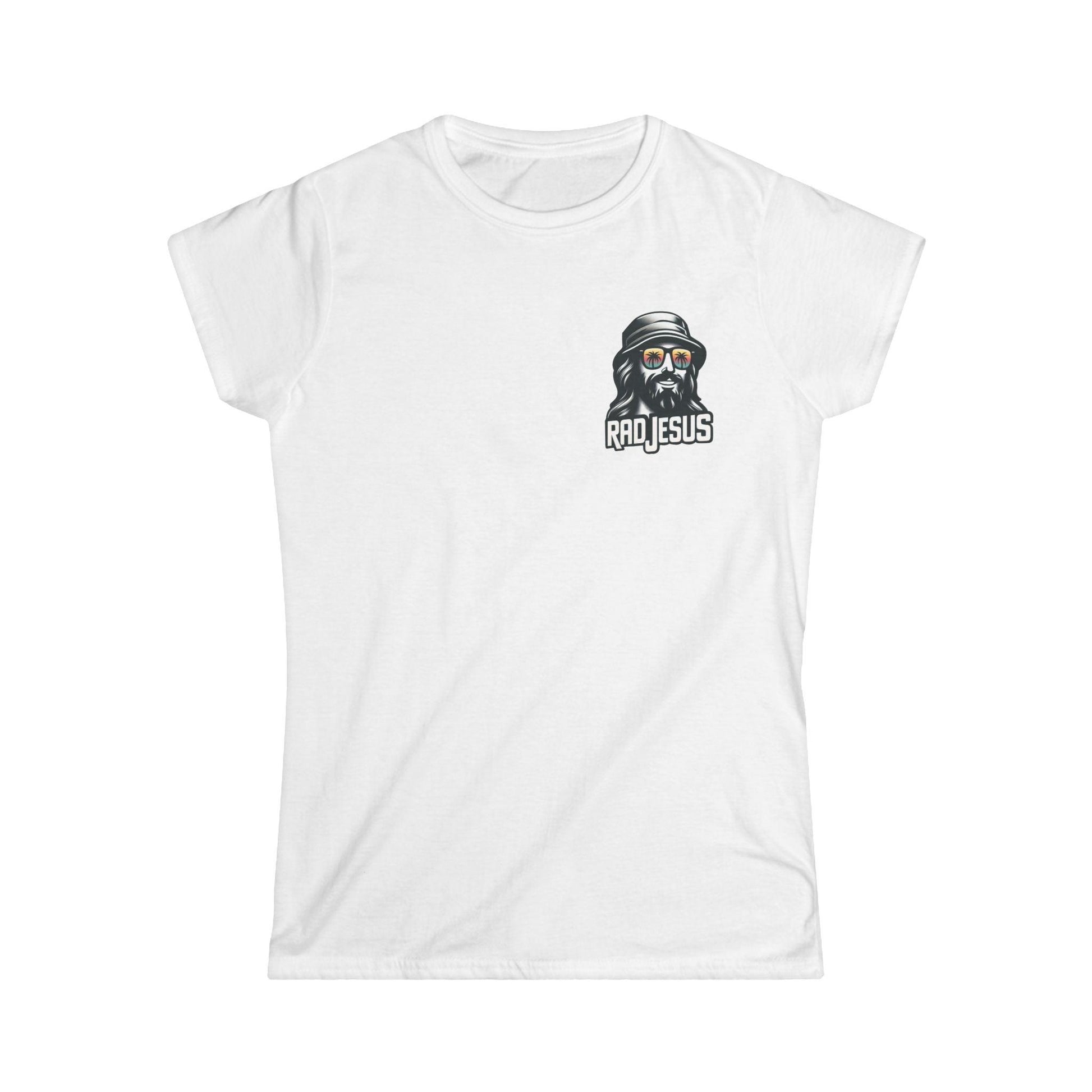 white women's left chest logo tee