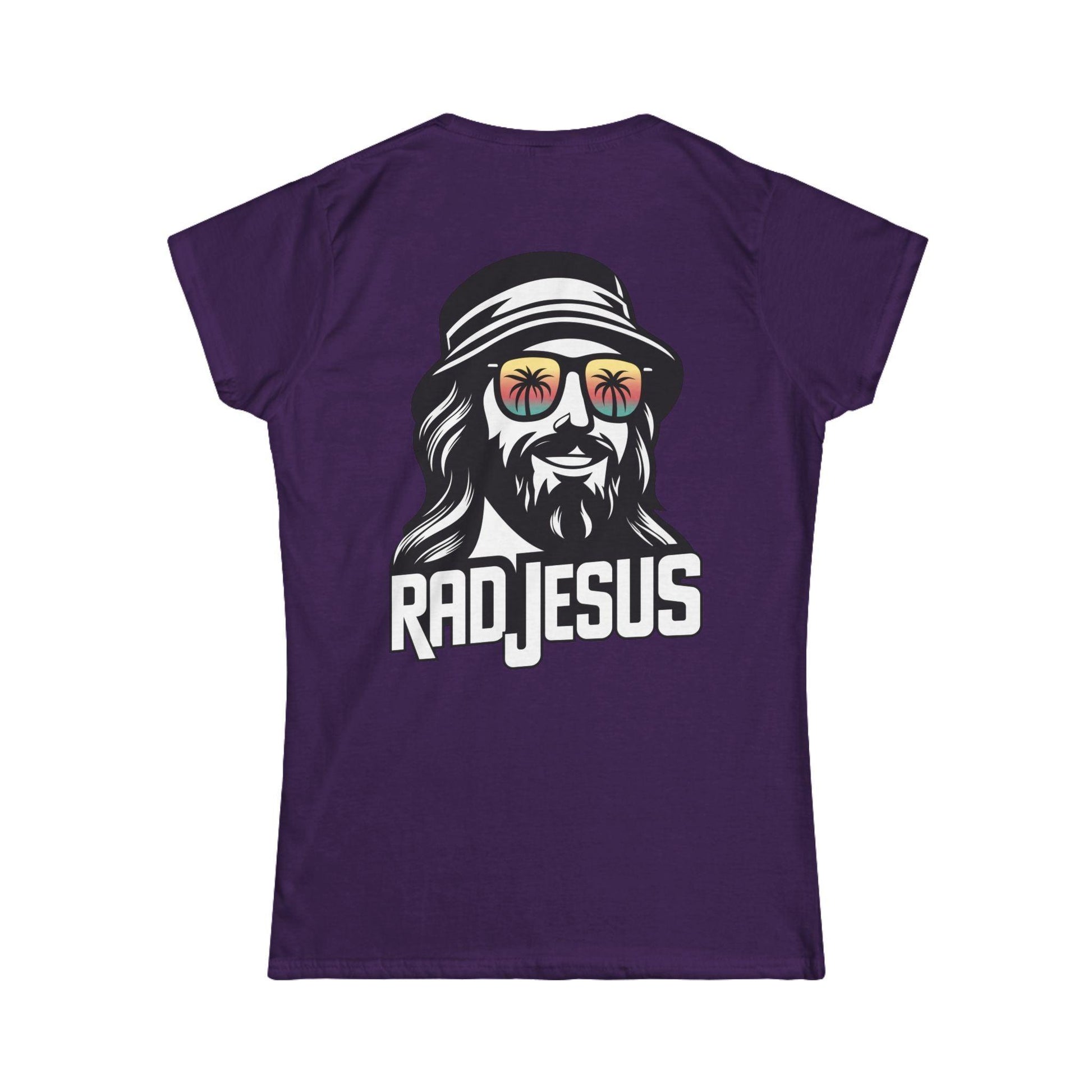 purple women's print on back shirt 