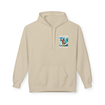 creme pocket print surfer hoodie