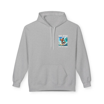 light grey pocket print surfer hoodie