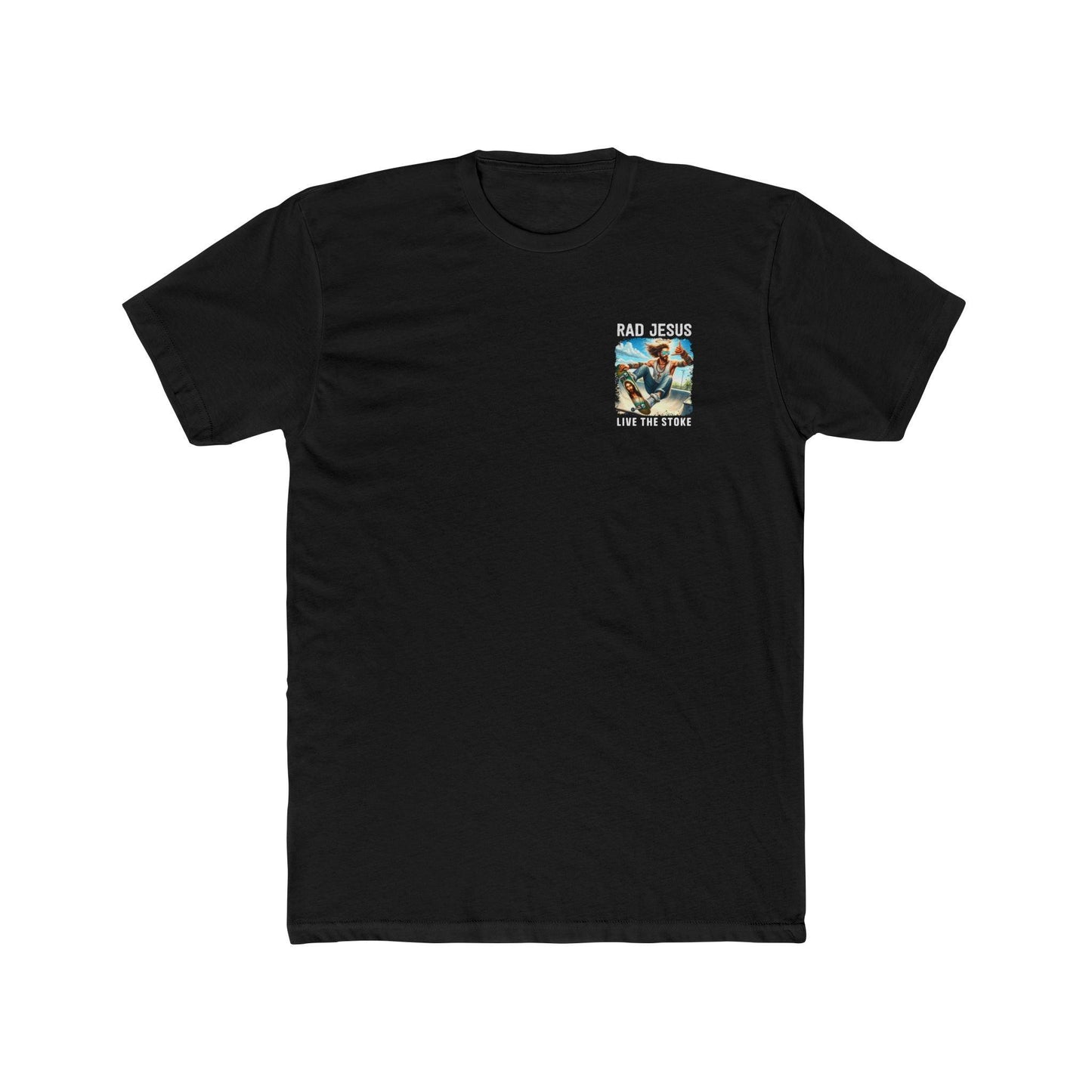 black left chest print skater shirt 