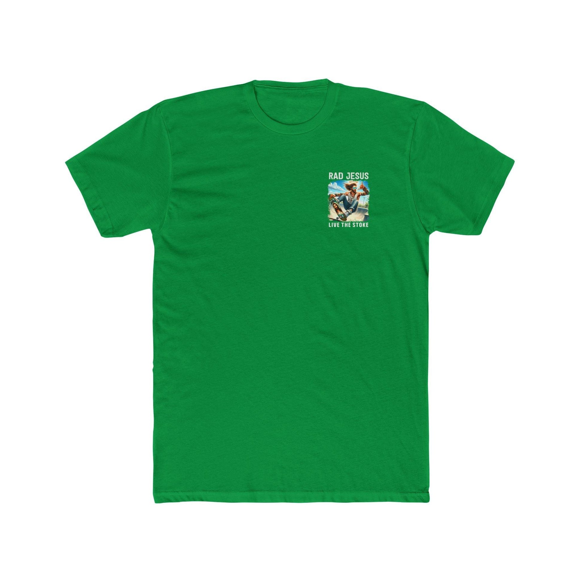 green left chest print skater shirt 