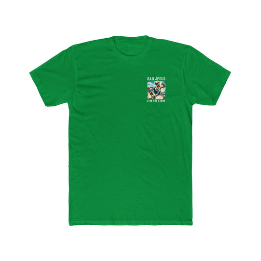 green left chest print skater shirt 