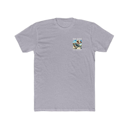 light grey left chest print skater shirt 