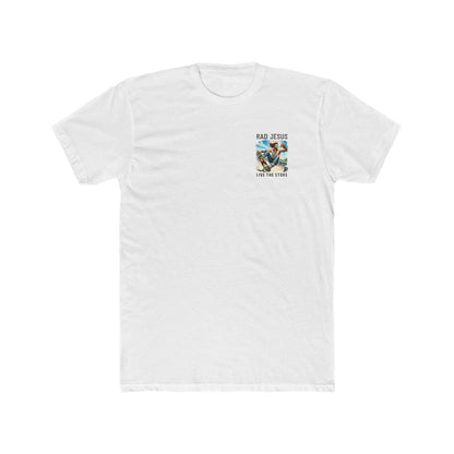 white left chest print skater shirt 